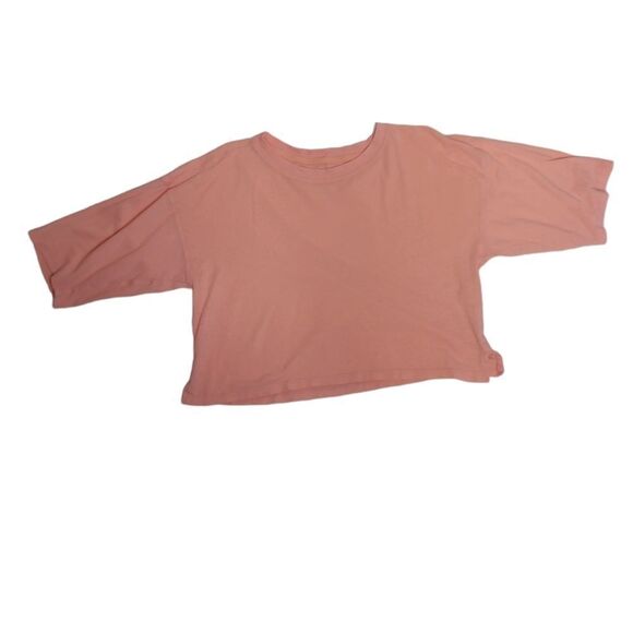 FREE PEOPLE movement peach short sleeve boxy cropped tee shirt XS - Picture 1 of 8